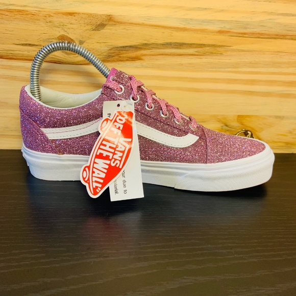 New Vans Old Skool Women's Pink Glitter Sneakers - Picture 8 of 8